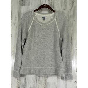 Aerie Womens Gray Knit Shirt Size Small Gold Metallic Flecks French Terry